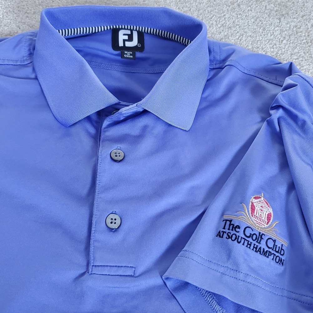 FootJoy Men's Polo Shirt Size L Purple Striped The Golf Club At South Hampton